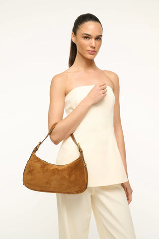 PINE SHOULDER BAG - TAN SUEDE