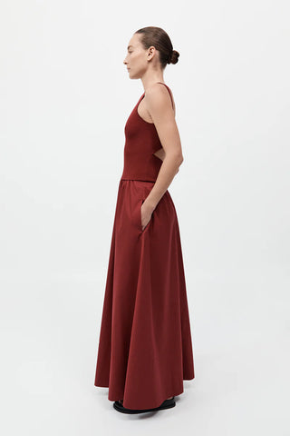 BATEAU CUT DRESS - BERRY