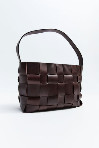 WOVEN MINI  TOTE - CHOCOLATE