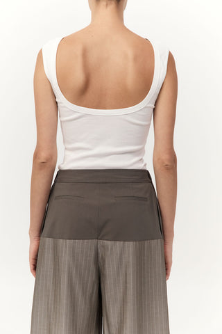 RELAXED SPLICE PANTS - KHAKI PINSTRIPE