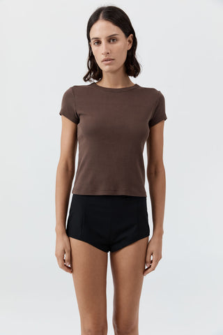 ORGANIC COTTON BABY TEE - FUDGE