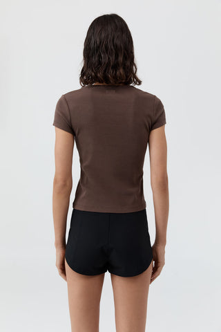ORGANIC COTTON BABY TEE - FUDGE