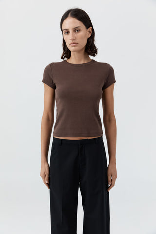 ORGANIC COTTON BABY TEE - FUDGE