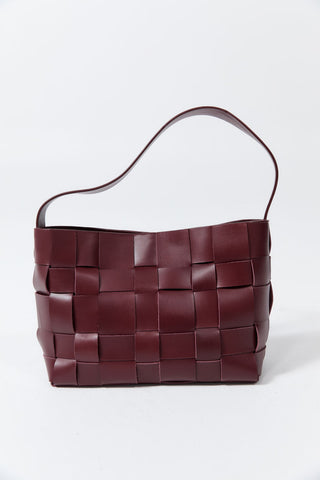 WOVEN MINI TOTE - PLUM