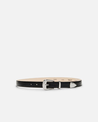 NO. 16 BELT - BLACK LEATHER & SILVER