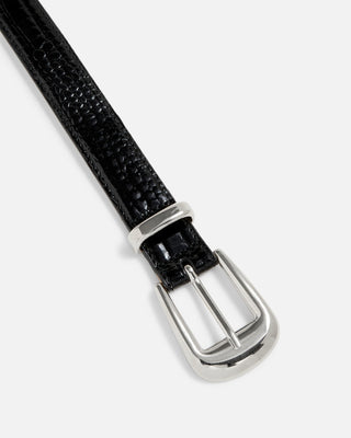 NO. 16 BELT - BLACK LEATHER & SILVER
