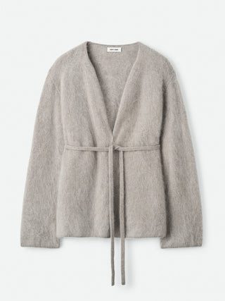 BRUSHED CARDIGAN - GREIGE