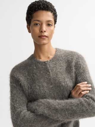 ALPACA CARDIGAN - WOOD