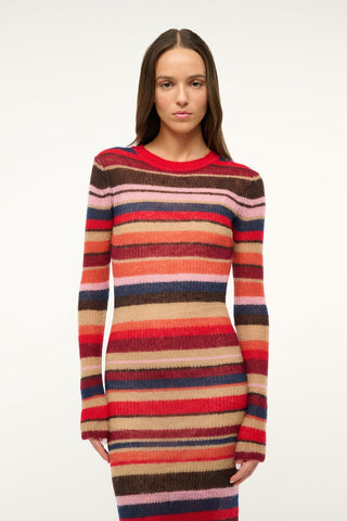 EIZA DRESS AUTUMNAL FADED STRIPE