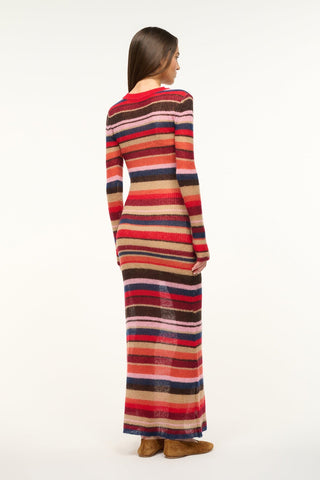 EIZA DRESS AUTUMNAL FADED STRIPE