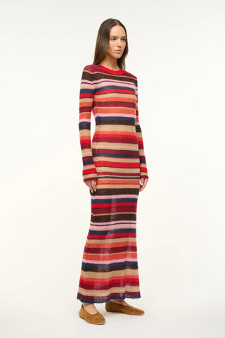 EIZA DRESS AUTUMNAL FADED STRIPE