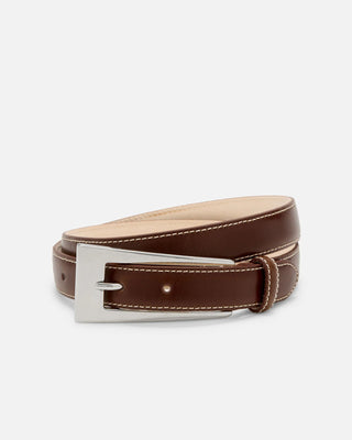 NO. 1O BELT - TOBACCO LEATHER & SILVER