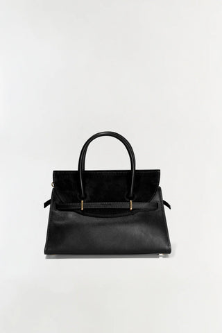 RIVER MINI SUEDE HANDLE BAG - BLACK