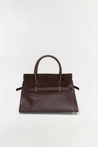 RIVER MINI SUEDE HANDLE BAG - CACAO