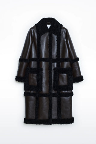 PATRICE COAT - DARK BROWN/ BLACK