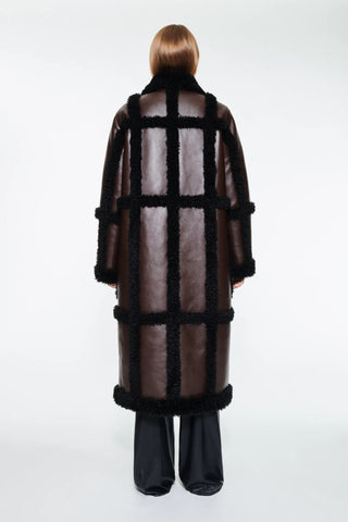 PATRICE COAT - DARK BROWN/ BLACK