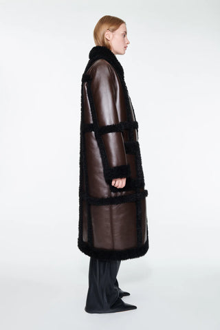 PATRICE COAT - DARK BROWN/ BLACK