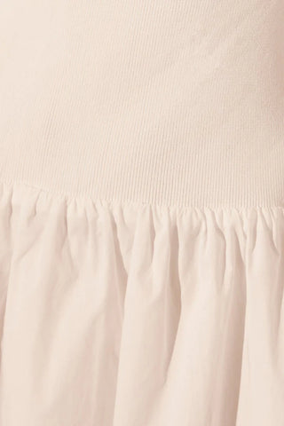 ALIAH HIGH NECK MIDI DRESS - IVORY