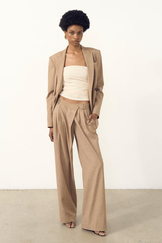 ASHER ASYMMETRICAL PLEAT FRONT PANT