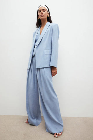 ASHER WIDE LEG PANT - CHAMBRAY BLUE