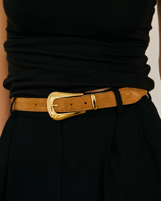 NO. 17 BELT - HONEYCOMB SUEDE & GOLD