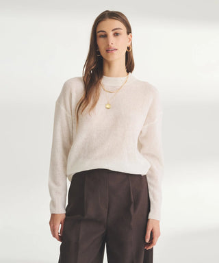 FEATHERWEIGHT CASHMERE CREWNECK - WHITE