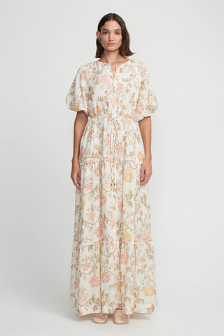 MARGIELA MAXI DRESS CREME FLORAL