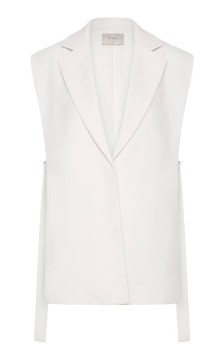 RELAXED SIDE TIE VEST - OFF WHITE