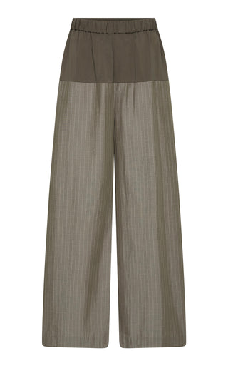 RELAXED SPLICE PANTS - KHAKI PINSTRIPE
