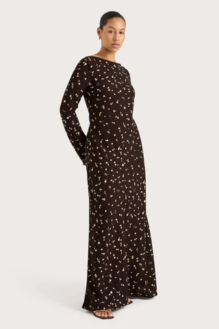 LILOU MAXI DRESS - CLOVER BROWN