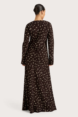 LILOU MAXI DRESS - CLOVER BROWN