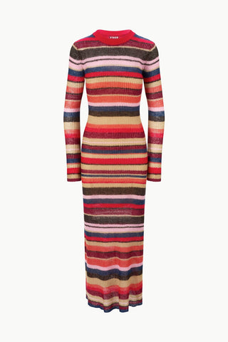 EIZA DRESS AUTUMNAL FADED STRIPE