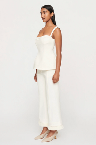 SIMONA PANELLED TOP - OFF WHITE