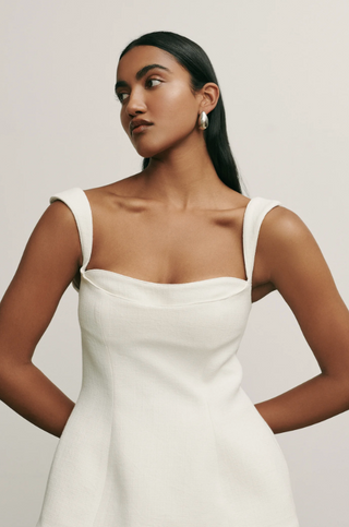 SIMONA PANELLED TOP - OFF WHITE