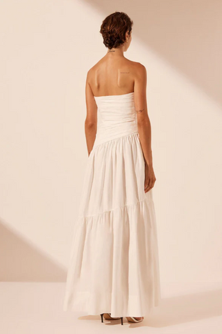 MAIORI STRAPLESS TIERED MAXI DRESS - IVORY