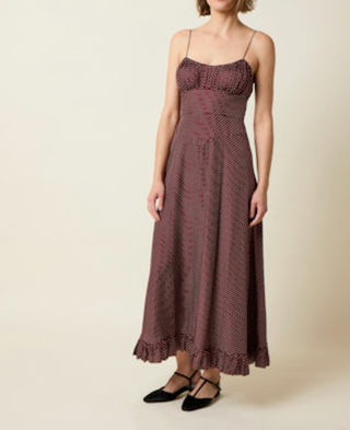 ROSARIA DRESS - BURGUNDY COLETTE DOT