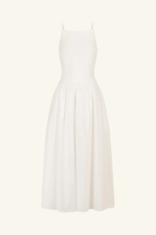 ALIAH HIGH NECK MIDI DRESS - IVORY