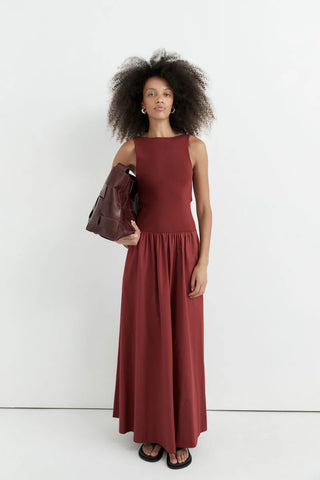 BATEAU CUT DRESS - BERRY