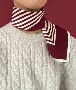 WINE RED 65CM SILK SCARF