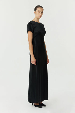 SATIN BIAS MAXI TEE DRESS