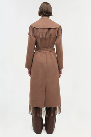 CARRIE FRINGE COAT - CAMEL