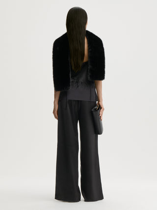 LOUIS WIDE LEG TROUSERS - BLACK