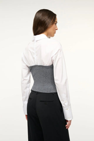 STAUD | O'KEEFE TOP CHARCOAL/WHITE