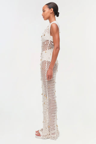 CORALIA KNIT CHARMED MIDI DRESS