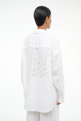 STAUD | COLTON TOP - WHITE EYELET