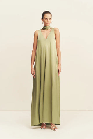 LA LUNE SCARF PANELLED MAXI DRESS