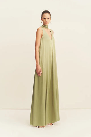 LA LUNE SCARF PANELLED MAXI DRESS