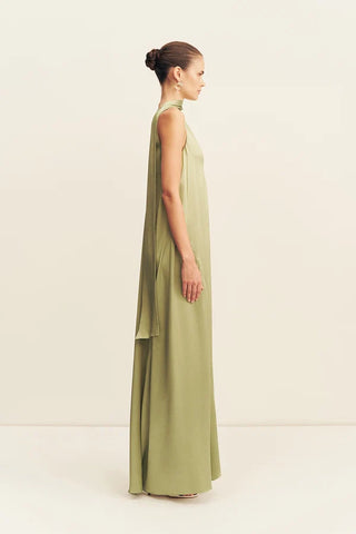 LA LUNE SCARF PANELLED MAXI DRESS