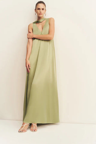 LA LUNE SCARF PANELLED MAXI DRESS