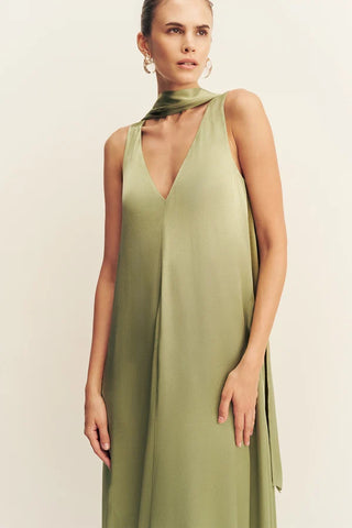LA LUNE SCARF PANELLED MAXI DRESS